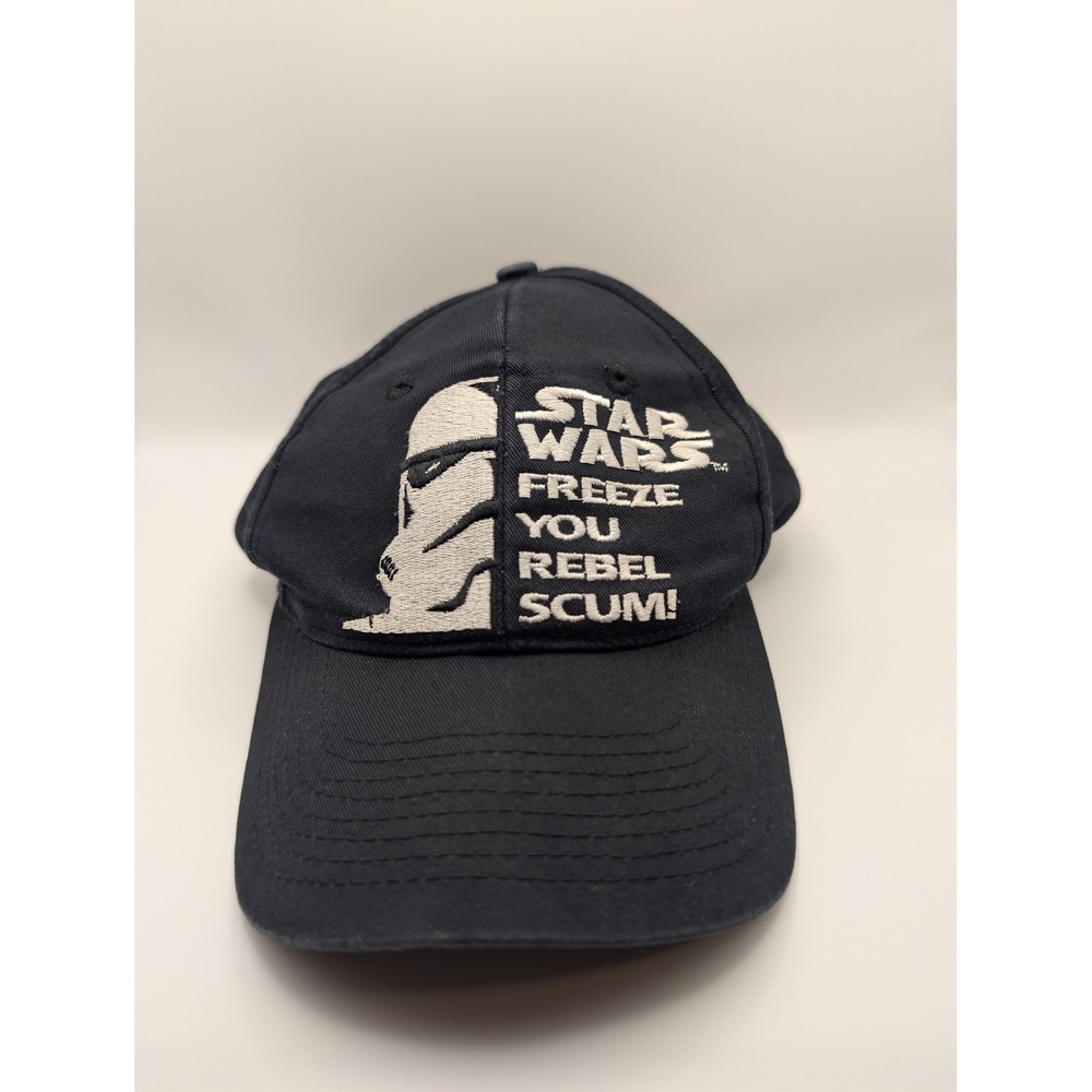 Star Wars Hat Mens OSFM Black Excellent 1996 Freeze You Rebel Scum Snapback Cap